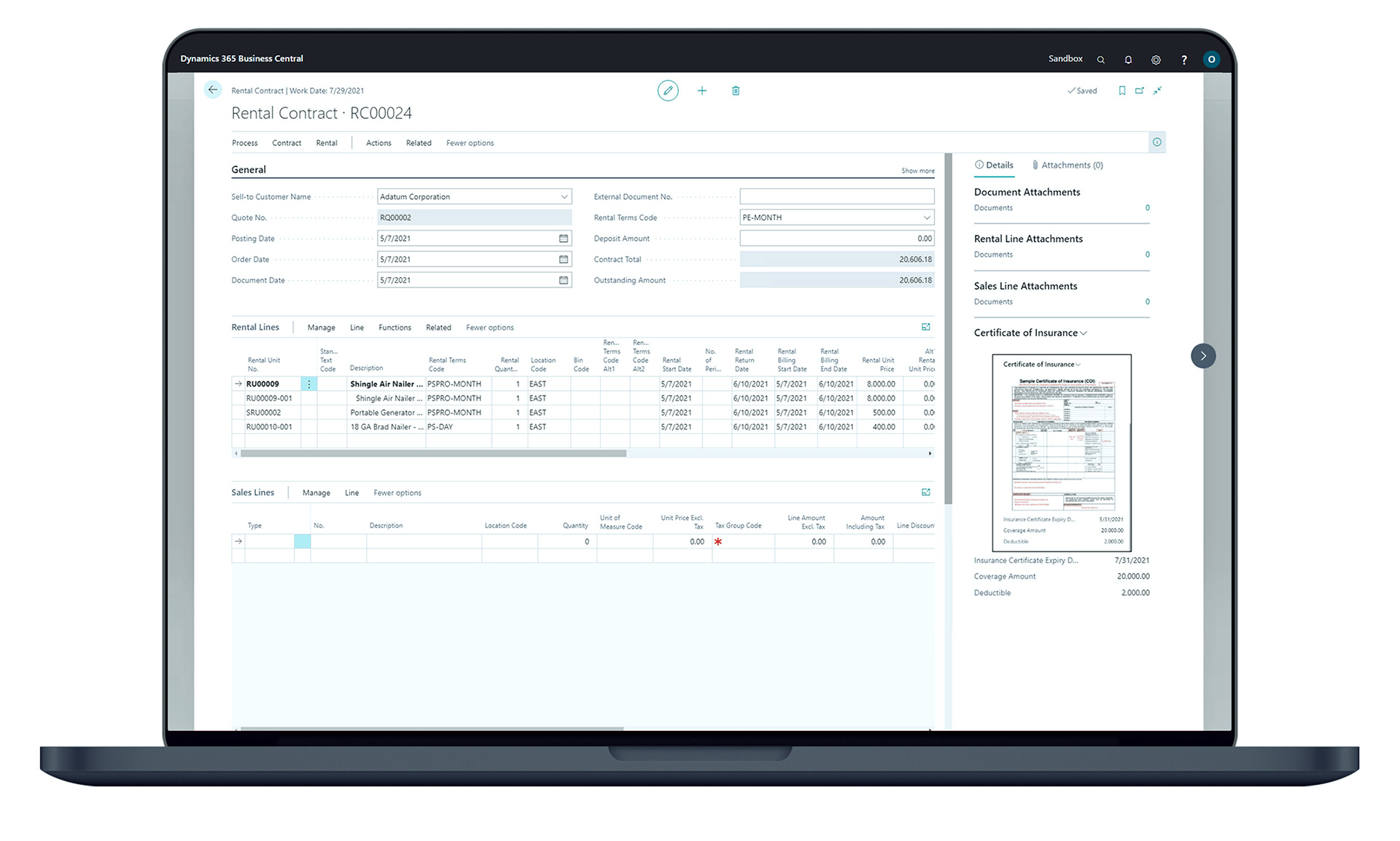 screenshot of RUX Rentals